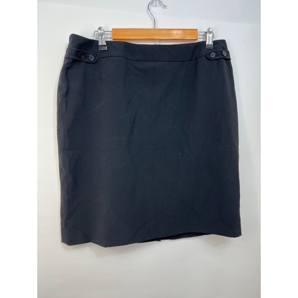 Josephine Studio Black Lined Stretch Back Zipper Closure Pencil Skirt Womens 14P